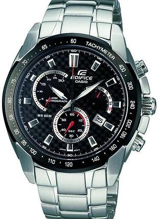 Мужские часы casio edifice ef-521sp-1a стальной корпус водозащита 100 м чёрный циферблат