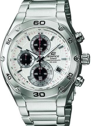 Мужские часы casio edifice ef-517d-7a стальной корпус водозащита 100 м белый циферблат