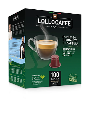 Кава в капсулах lollo caffè classico — 100 капсул, сумісні з nespresso original