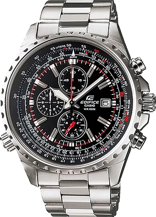 Мужские часы casio edifice ef-527d-1a стальной корпус водозащита 100 м чёрный циферблат