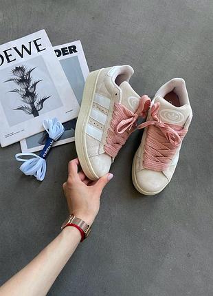 Жіночі кросівки adidas campus premium beige бежеві стильні замшеві кеди