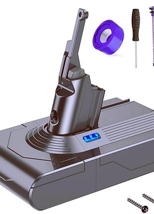 Акумулятор для dyson v8, flylinktech 6000mah з 2 попередніми фільтрами + щіткою для очищення + викруткою