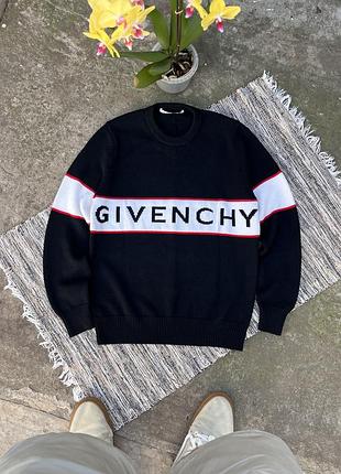 Рідкісний преміальний чорний светр givenchy з великим логотипом рідкісна модель