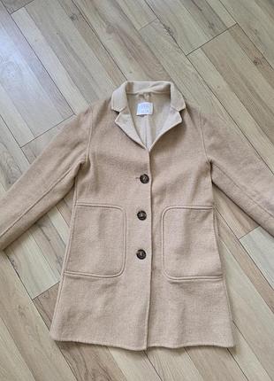 Пальто кемел бежеве zara