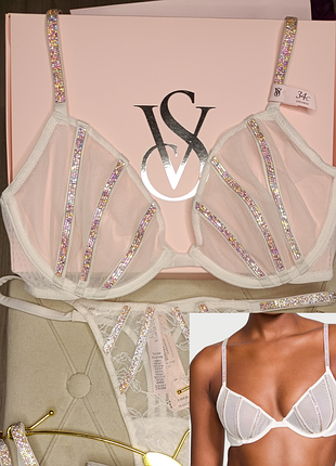 Бюстгалтер комплект з камінчиками victoria's secret оригінал