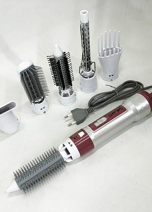 Фен профессиональная щетка gemei gm-4836 7 в 1, стайлеры для локонов, электрический фен с диффузором ad-45