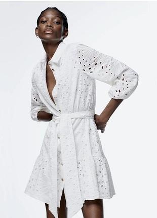 Zara платье из прошвы