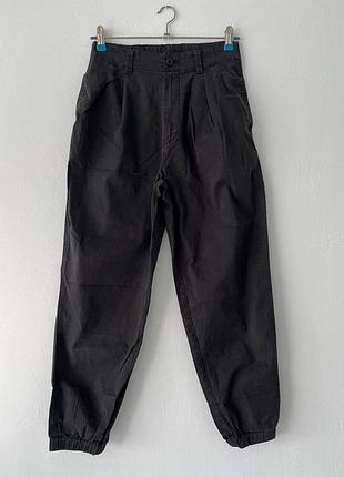 Котонові штани джинси джогери з високою посадкою uniqlo
