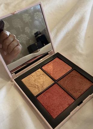 Палитра румян и хайлайтера nars orgasm four play blush quad снятость, редкость