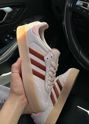 Жіночі кросівки adidas samba premium смужками, стильні кеди