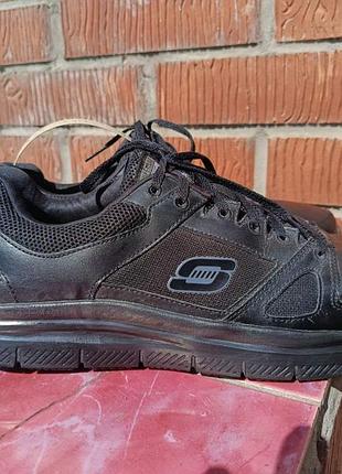 Кожаные кроссовки skechers work relaxed fit memory foam (44.5–45 р / 29 см), на широкую стопу