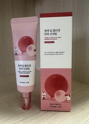 Сонцезахисна сироватка round lab camelia drop collagen firming sun serum spf 50+