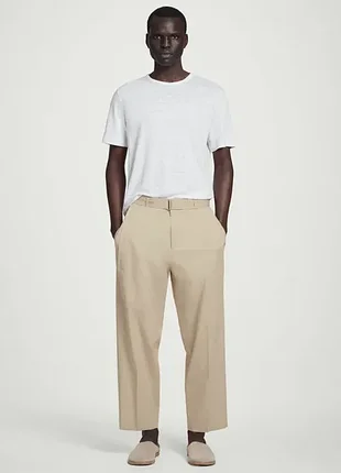 Брюки мужские cos belted tapered cotton trousers / 50