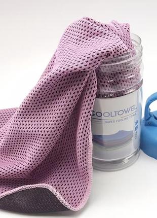 Спортивний охолоджуючий рушник та пляшечка towelnado cool, колір: пильна роза