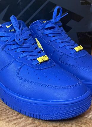 Кроссівки nike air force 1 low sp x ambush, синьо-жовтого кольорів, 45 розмір, натуральна шкіра