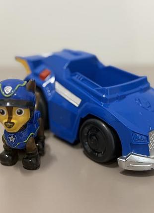 Машинка чейза paw patrol з фігуркою — поліцейський автомобіль spin master