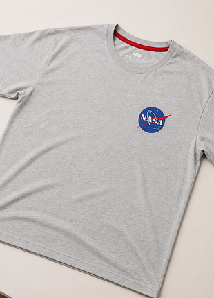 Футболка alpha industries nasa original 3xl серая | space shuttle mission | оригинал