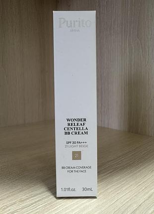 В-крем із центелою purito cica clearing bb cream 21 light beige 30ml оновлена версія