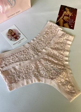Безшовні мереживні трусики стринги victoria’s secret pink оригінал