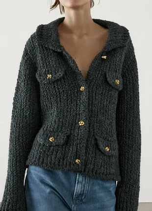 Розкішний вовняний кардиган massimo dutti з альпакою (оригінал, розмір s-m)