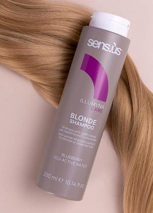 Шампунь проти жовтизни світлого волосся sens.ùs illumyna blonde shampoo