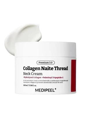 Крем для шеи и декольте с пептидами medi-peel collagen naite thread neck cream 100ml