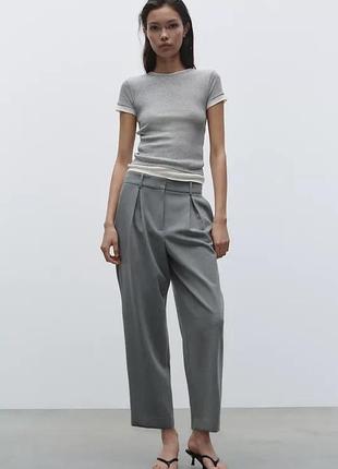 Жіночі класичні сірі брюки чиноси із защіпами zara розмір xl
