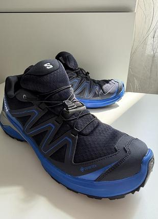 Salomon трекінгові трейлові кросівки синій чоловічі з gore-tex 43 1/3