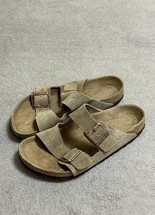 Birkenstock arizona taupe 42р 26.5см сандалі оригінал шльопанці