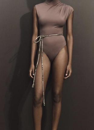 Zara body cuello perkins pliegues  боді