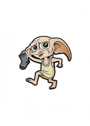 Металлический значок эльф добби носок harry potter dobby hogwarts брошь домовой доби хогвартс гарри поттер gryffindor slytherin
