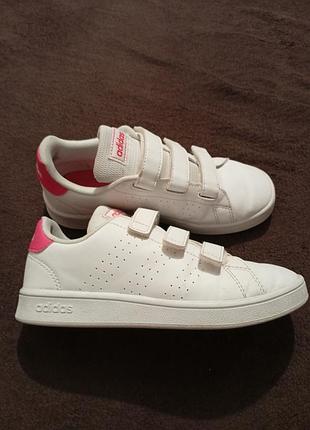 Белые кроссовки adidas advantage 34 (uk2) размер, 21 см