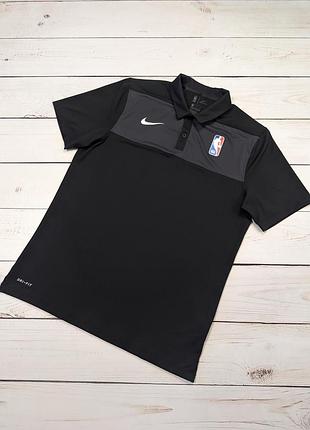 Мужская черная спортивная футболка поло nike nba dri-fit оригинал наймагаточная драй фит