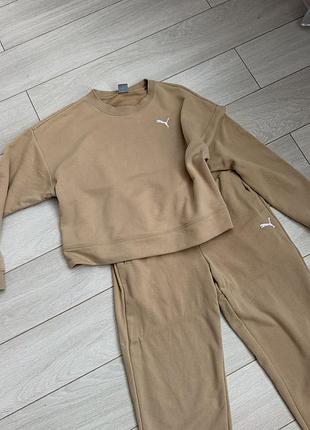 Бежевий спортивний костюм світшот штани puma