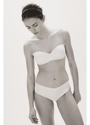 Жіночий бюстгальтер бандо h&m без бретелей пуш-ап strapless білий eur 46 xl 90d