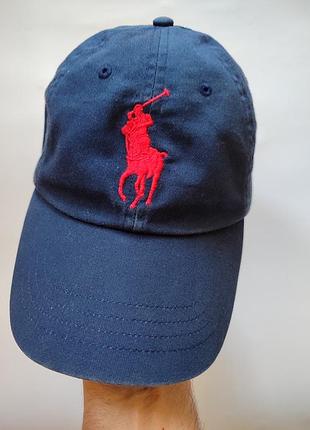 Кепка polo ralph lauren big pony chino baseball cap синего цвета