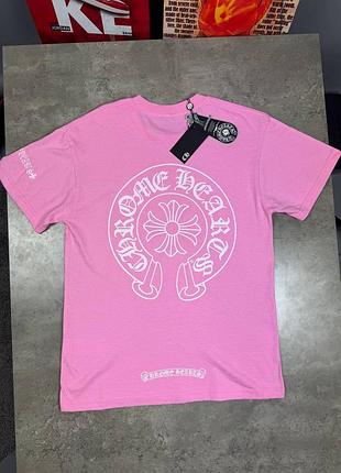 Футболка chrome hearts | рожева | s–xl