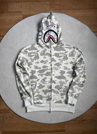 Зіп -худі bape camo white/кофта бейп