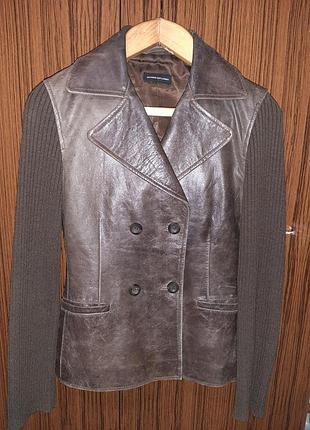 Піджак шкіра+трикотаж massimo  dutti
