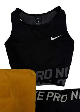 Nike женский спортивный черный топ оригинал