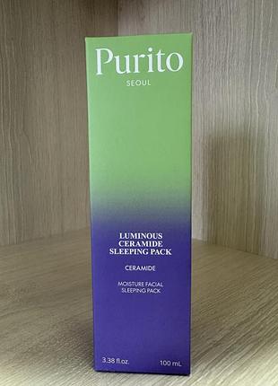 Заспокійлива нічна маска для обличчя з центелою purito dermide cica barrier sleeping pack 100ml