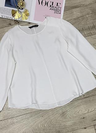 Молочная оверсайз блуза-трапеция zara, р.s-m