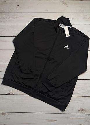 Чоловіча чорна спортивна зіп кофта adidas оригінал трохи утеплена олімпійка адідас