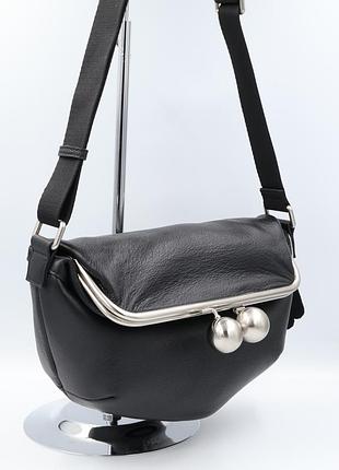 Сумка женская кожаная leather 6305 black