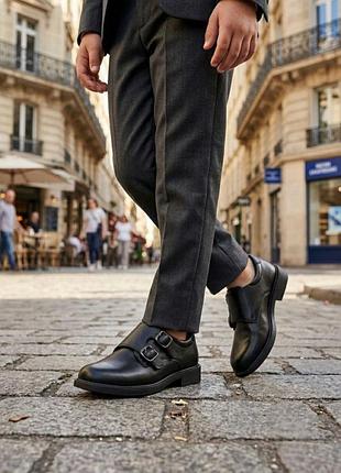 Новые кожаные туфли монки clarks scala street k черного цвета