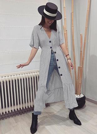 Классное длинное платье в горох из вискозы на пуговицах zara
✨✨✨✨✨✨✨✨✨✨✨✨