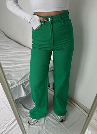 Джинси жіночі h&m зелені джинси палаццо 32