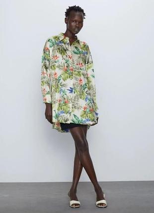 Сорочка сукня zara tropic tiger