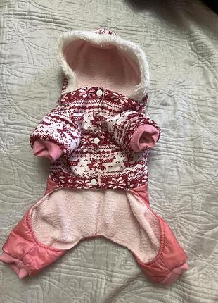Комбинезон для собак розовый р л