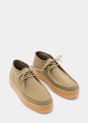 Бежевые замшевые ботинки на шнурках pull &amp; bear
☝️☝️☝️☝️☝️☝️☝️☝️☝️☝️☝️☝️